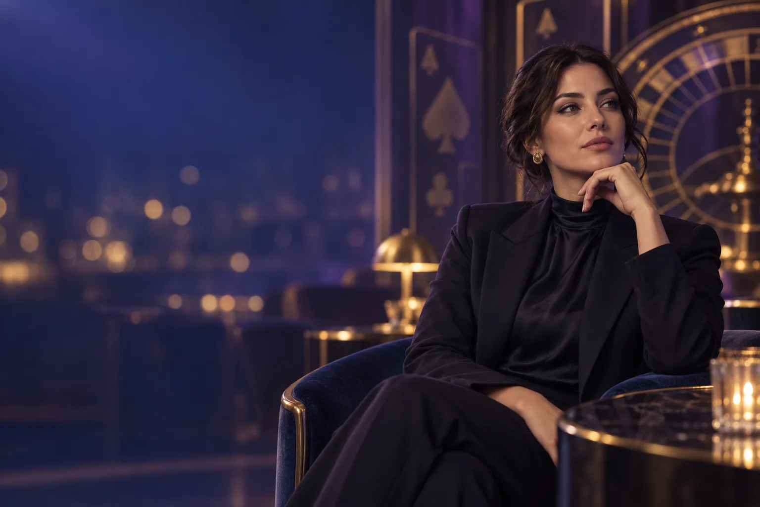 Casino ortamını araştıran kadın