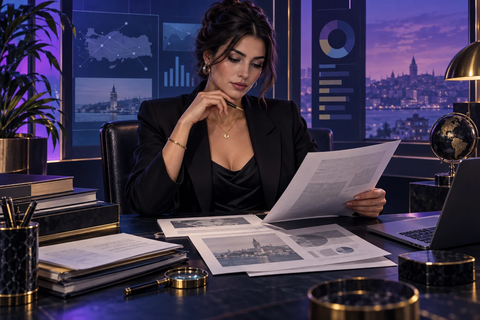 Farklı bilgi kaynaklarını karşılaştıran kadın